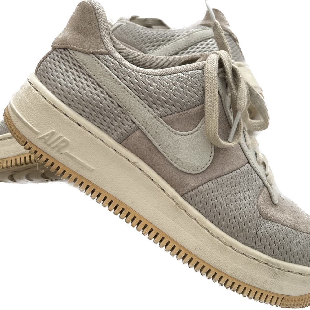 Nike metallic knit Air Force ones